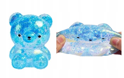 Gniotek Gumowy Antystresowy sensoryczny brokatowy mini miś misio 5 cm mix