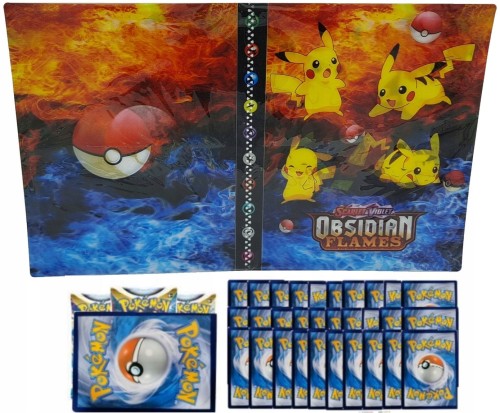 Album 3D na karty kolekcjonerskie POKOEMON klaser na 240 + 100 kart mix