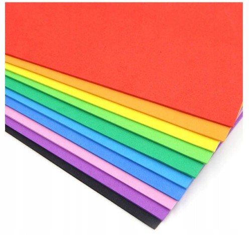 Arkusze piankowe kolorowe mix 10ark A4 z klejem kreatywne samoprzylepne DIY