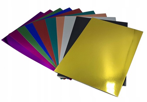 Papier tektura arkusze kolorowe 10 ark A4 metaliczne kreatywne rękodzieło