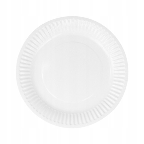 TALERZYKI papierowe jednorazowe białe 6 szt 23 cm urodziny roczek chrzest