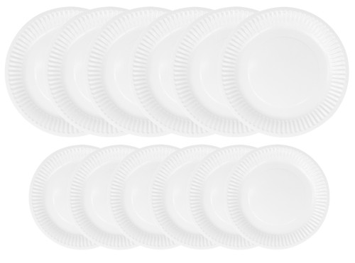 Zestaw urodzinowy talerzyki 18 cm i 23 cm białe papierowe jednorazowe eko