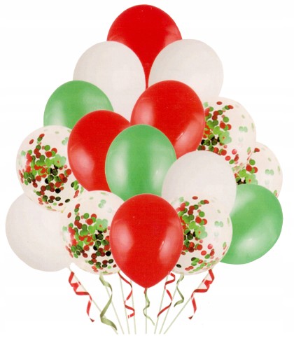 Zestaw balonów świątecznych lateksowych balony na Boże Narodzenie 16szt mix