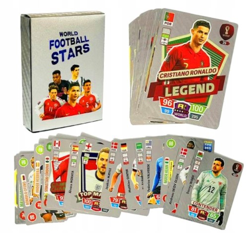 karty Piłkarskie kolekcjonerskie saszetka talia 55 sztuk srebrne booster