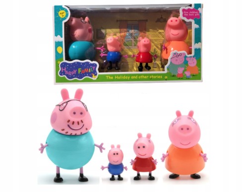 ZESTAW FIGUREK ŚWINKA PEPPA - 4 SZT RODZINKA figurki rodzina Świnki PEPPY