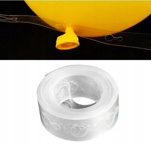 100szt - 1 paczka (0,40gr nettto 0,50gr brutto - 1 szt) Taśma do Balonów Girland Balonowych girlanda 5m 