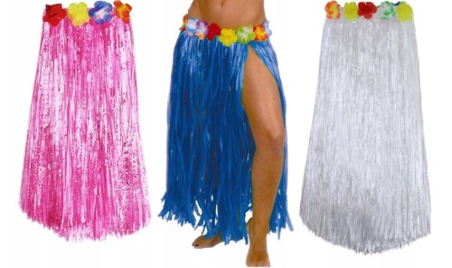  Spódnica hawajska spódniczka kolorowa z kwiatami 80cm 