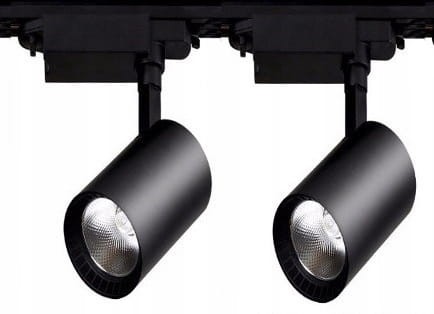 110 ZESTAW 2 reflektory LED 30W SKLEPOWE szyna 1m