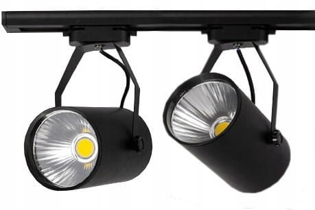 243 ZESTAW 2 reflektory LED 20W SKLEPOWE szyna 1m