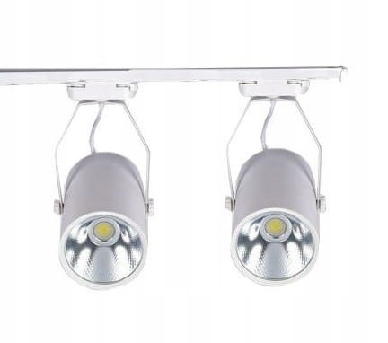 207 ZESTAW 2 reflektory LED 12W SKLEPOWE szyna 1m