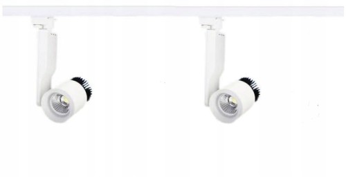 212 ZESTAW 2 reflektory LED 12W SKLEPOWE szyna 1m