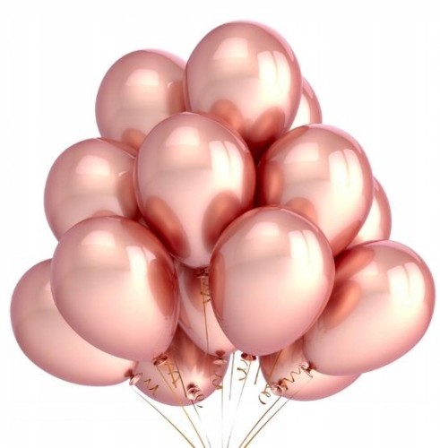 Balon metaliczny rose gold 10 szt. wesele urodziny