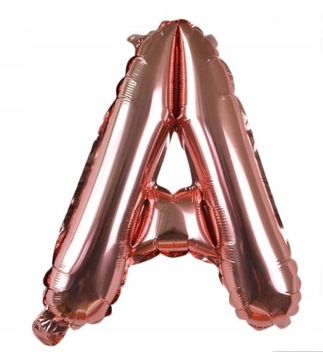 BALON foliowy ROSE GOLD litera A urodziny impreza