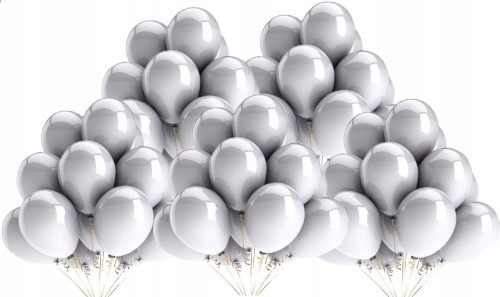 Balony metaliczne srebrne 50 szt wesele urodziny