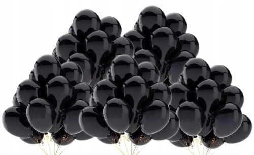 Balony metaliczne czarne 50szt wesele urodziny 12'