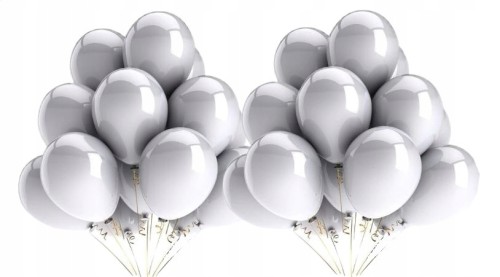 Balony metaliczne srebrne 20 szt wesele urodziny