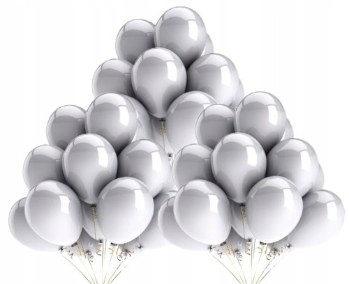Balony metaliczne srebrne 30 szt wesele urodziny