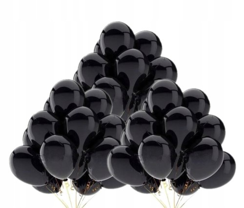 Balony metaliczne czarne 30szt wesele urodziny 12'
