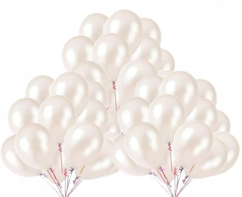 Balony metaliczne białe 30szt wesele urodziny 30cm