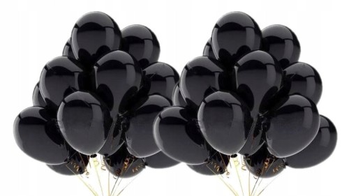 Balony metaliczne czarne 20szt wesele urodziny 12'