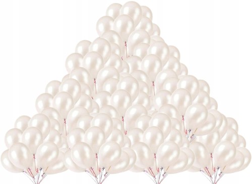 Balony metaliczne białe 100szt wesele urodziny 12'