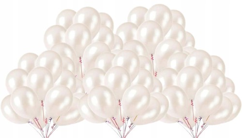 Balony metaliczne białe 50szt wesele urodziny 30cm