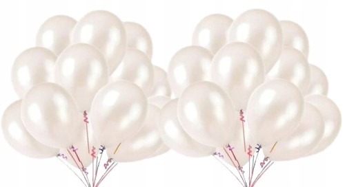 Balony metaliczne białe 20szt wesele urodziny 30cm