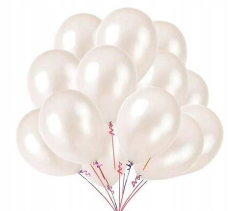 Balony metaliczne białe 10szt wesele urodziny 30cm