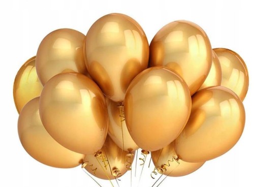 Balony metaliczne złote 10szt wesele urodziny 30cm
