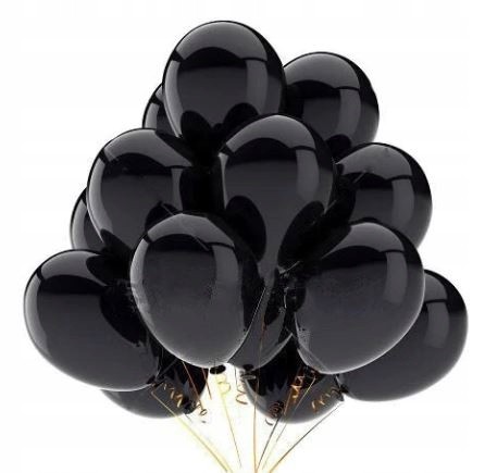 Balony metaliczne czarne 10sz wesele urodziny 30cm