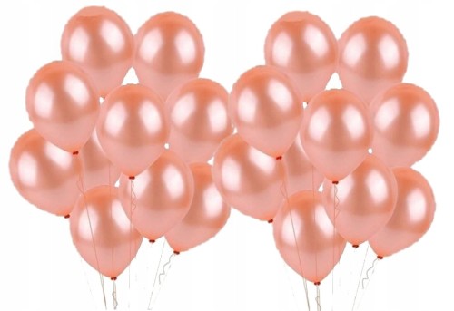 Balon metaliczny rose gold 20 szt. wesele urodziny