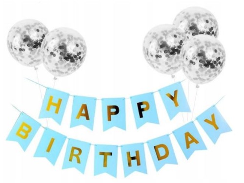 Girlanda urodziny HAPPY BIRTHDAY balony konfetti
