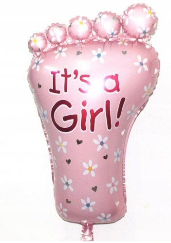 DUŻY BALON foliowy It' a Girl stopa Baby Shower 79