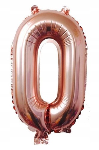 BALON foliowy ROSE GOLD cyfra ZERO 0 urodziny 100