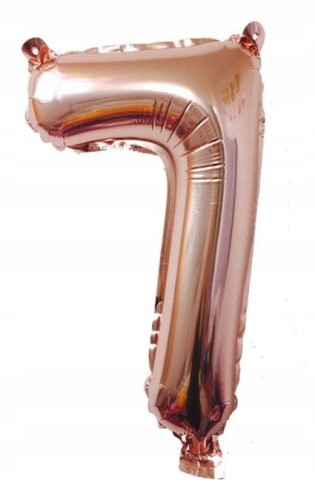 BALON foliowy ROSE GOLD cyfra SIEDEM 7 100 cm