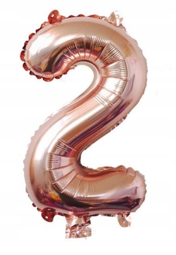 BALON foliowy ROSE GOLD cyfra DWA 2 urodziny 100cm
