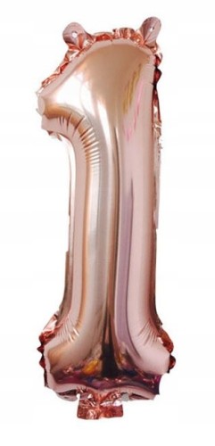 BALON foliowy ROSE GOLD cyfra JEDEN 1 urodziny 100