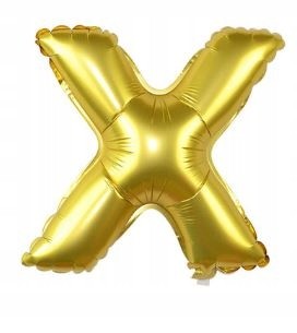 BALON foliowy ZŁOTY litera X urodziny 70