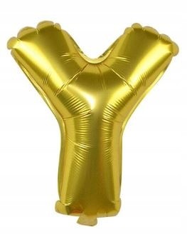BALON foliowy ZŁOTY litera Y urodziny 70