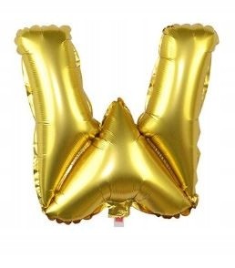 BALON foliowy ZŁOTY litera W urodziny duży 70 cm