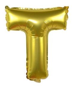 BALON foliowy ZŁOTY litera T urodziny 70