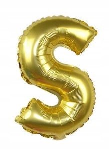 BALON foliowy ZŁOTY litera S urodziny 70