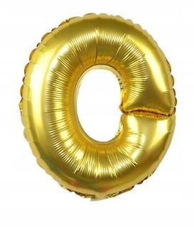 BALON foliowy ZŁOTY litera O urodziny 70