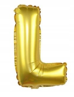 BALON foliowy ZŁOTY litera L urodziny 70
