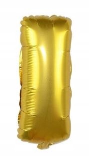 BALON foliowy ZŁOTY litera I urodziny 70