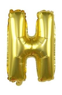 BALON foliowy ZŁOTY litera H urodziny 70