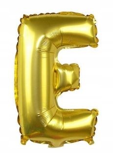 BALON foliowy ZŁOTY litera E urodziny 70