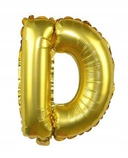 BALON foliowy ZŁOTY litera D urodziny 70