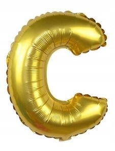 BALON foliowy ZŁOTY litera C urodziny 70