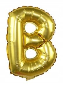 BALON foliowy ZŁOTY litera B urodziny 70